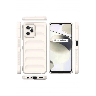Mey İthalat®  Realme C35 Kılıf Optimum Silikon - Krem