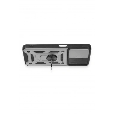 Mey İthalat®  Realme C35 Kılıf Pars Lens Yüzüklü Silikon - Gümüş