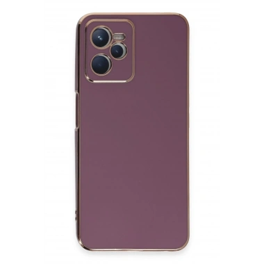 Mey İthalat®  Realme C35 Kılıf Volet Silikon - Mor