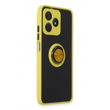 Mey İthalat®  Realme C53 Kılıf Montreal Yüzüklü Silikon Kapak - Sarı
