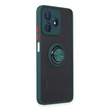 Mey İthalat®  Realme C53 Kılıf Montreal Yüzüklü Silikon Kapak - Yeşil