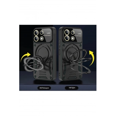 Mey İthalat®  Realme C55 Kılıf Joy Lens Standlı Kapak - Kırmızı