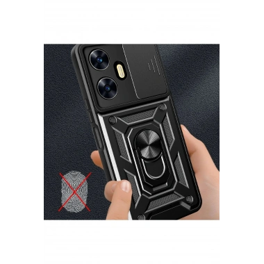 Mey İthalat®  Realme C55 Kılıf Pars Lens Yüzüklü Silikon - Yeşil