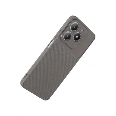 Mey İthalat®  Realme C61 Kılıf Auto Focus Karbon Kapak - Gri
