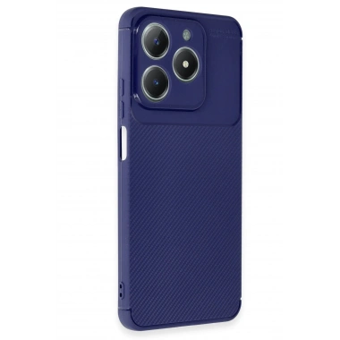 Mey İthalat®  Realme C61 Kılıf Auto Focus Karbon Kapak - Lacivert