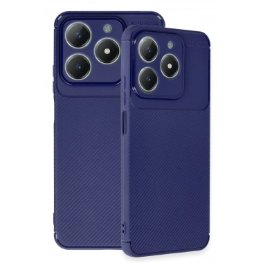 Mey İthalat®  Realme C61 Kılıf Auto Focus Karbon Kapak - Lacivert