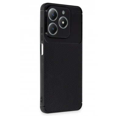 Mey İthalat®  Realme C61 Kılıf Auto Focus Karbon Kapak - Siyah