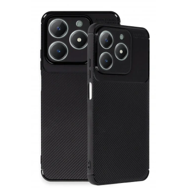 Mey İthalat®  Realme C61 Kılıf Auto Focus Karbon Kapak - Siyah