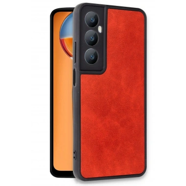 Mey İthalat®  Realme C65 Kılıf Aras Deri Kapak - Kırmızı