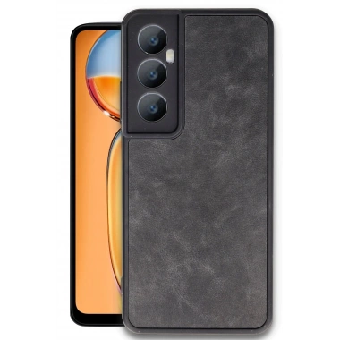 Mey İthalat®  Realme C65 Kılıf Aras Deri Kapak - Siyah