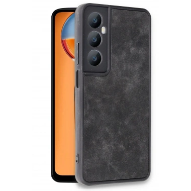 Mey İthalat®  Realme C65 Kılıf Aras Deri Kapak - Siyah