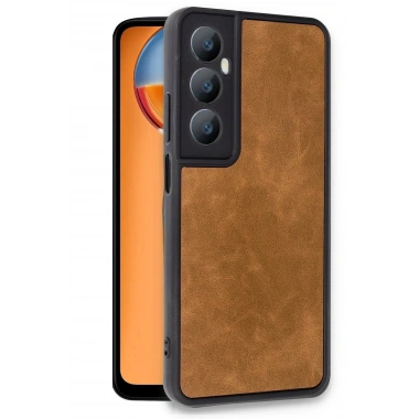 Mey İthalat®  Realme C65 Kılıf Aras Deri Kapak - Taba