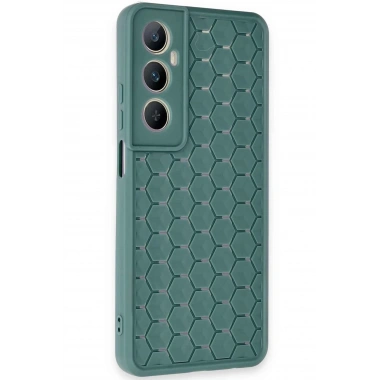 Mey İthalat®  Realme C65 Kılıf Petek Silikon Kapak - Koyu Yeşil