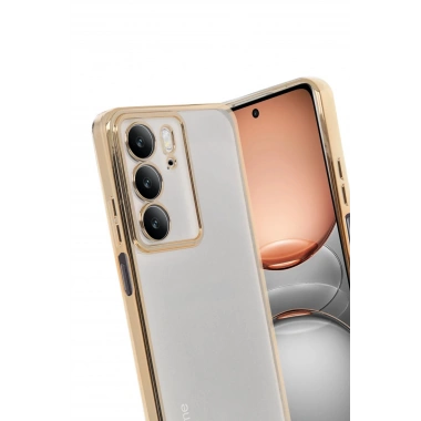 Mey İthalat®  Realme C75 4G Kılıf  Lensli Silikon - Gold