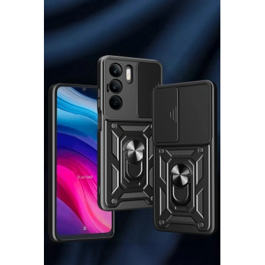 Mey İthalat®  Realme C75 4G Kılıf Pars Lens Yüzüklü Silikon - Yeşil
