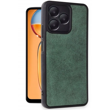 Mey İthalat®  Realme Note 50 4G Kılıf Aras Deri Kapak - Koyu Yeşil