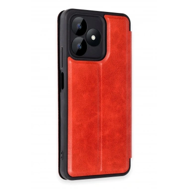 Mey İthalat® Realme Note 50 4G Kılıf Flip Cover - Kırmızı