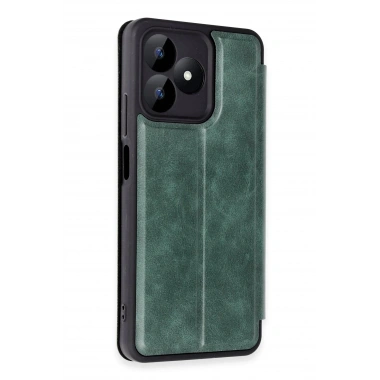 Mey İthalat® Realme Note 50 4G Kılıf Flip Cover - Koyu Yeşil