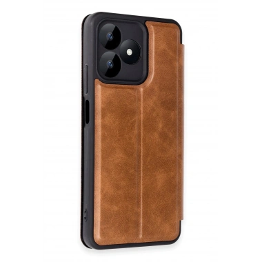 Mey İthalat®  Realme Note 50 4G Kılıf Flip Cover - Taba