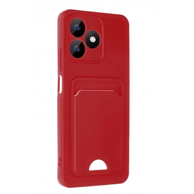 Mey İthalat®  Realme Note 50 4G Kılıf Kelvin Kartvizitli Silikon - Kırmızı