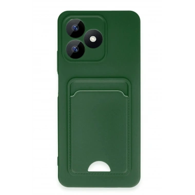 Mey İthalat®  Realme Note 50 4G Kılıf Kelvin Kartvizitli Silikon - Koyu Yeşil
