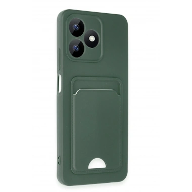 Mey İthalat®  Realme Note 50 4G Kılıf Kelvin Kartvizitli Silikon - Koyu Yeşil