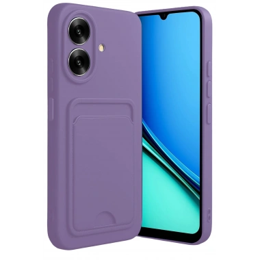 Mey İthalat®  Realme Note 60 Kelvin Kartvizitli Silikon - Lila