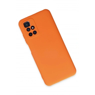 Mey İthalat®   Redmi 10 2022 Kılıf Nano içi Kadife Silikon - Turuncu
