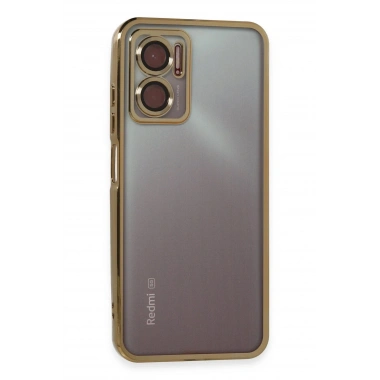 Mey İthalat®   Redmi 10 5G Kılıf  Lensli Silikon - Gold