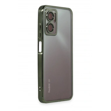 Mey İthalat®   Redmi 10 5G Kılıf  Lensli Silikon - Yeşil