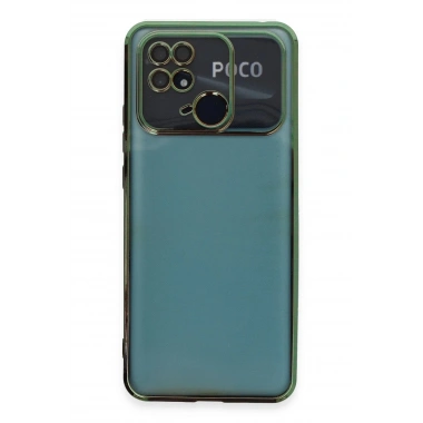 Mey İthalat®   Redmi 10C Kılıf  Lensli Silikon - Yeşil