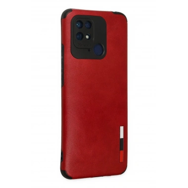 Mey İthalat® Redmi 10C Kılıf Loop Deri Silikon - Kırmızı