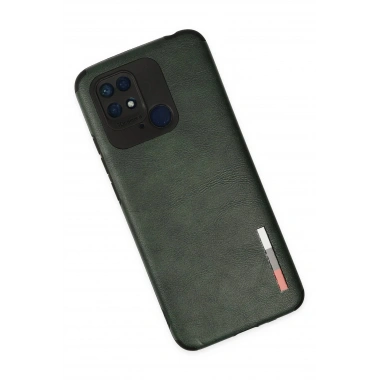Mey İthalat® Redmi 10C Kılıf Loop Deri Silikon - Yeşil