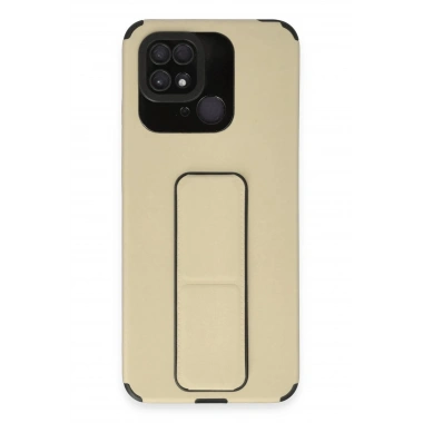 Mey İthalat® Redmi 10C Kılıf Mega Standlı Silikon - Gold