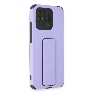 Mey İthalat® Redmi 10C Kılıf Mega Standlı Silikon - Lila