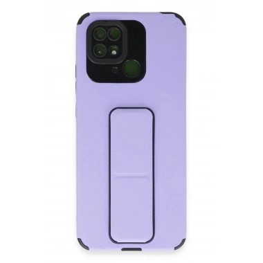 Mey İthalat® Redmi 10C Kılıf Mega Standlı Silikon - Lila
