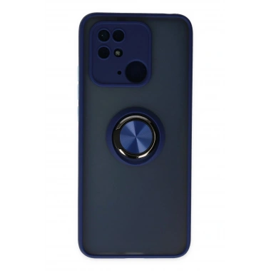 Mey İthalat®   Redmi 10C Kılıf Montreal Yüzüklü Silikon Kapak - Lacivert