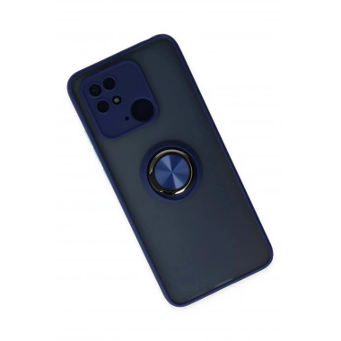 Mey İthalat®   Redmi 10C Kılıf Montreal Yüzüklü Silikon Kapak - Lacivert