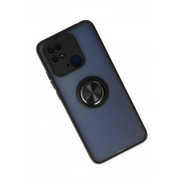 Mey İthalat®   Redmi 10C Kılıf Montreal Yüzüklü Silikon Kapak - Siyah