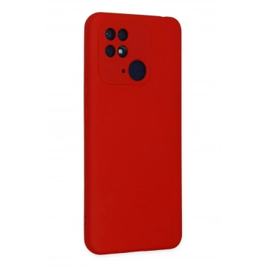 Mey İthalat®   Redmi 10C Kılıf Nano içi Kadife Silikon - Kırmızı