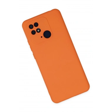 Mey İthalat®   Redmi 10C Kılıf Nano içi Kadife Silikon - Turuncu