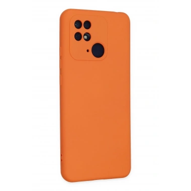Mey İthalat®   Redmi 10C Kılıf Nano içi Kadife Silikon - Turuncu