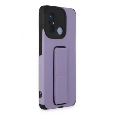 Mey İthalat®   Redmi 12C Kılıf Mega Standlı Silikon - Lila