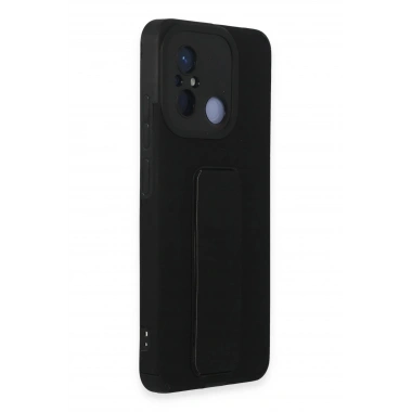Mey İthalat®   Redmi 12C Kılıf Mega Standlı Silikon - Siyah
