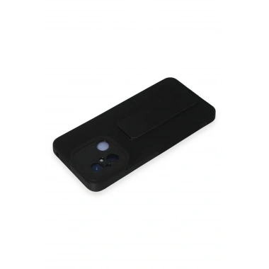 Mey İthalat®   Redmi 12C Kılıf Mega Standlı Silikon - Siyah