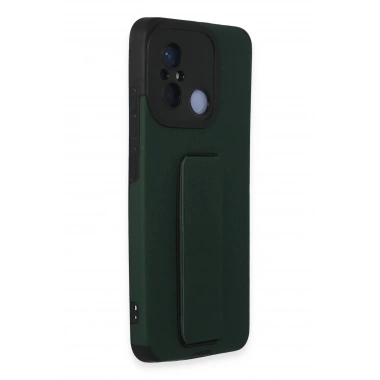 Mey İthalat®   Redmi 12C Kılıf Mega Standlı Silikon - Yeşil