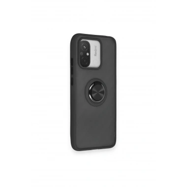 Mey İthalat®   Redmi 12C Kılıf Montreal Yüzüklü Silikon Kapak - Siyah