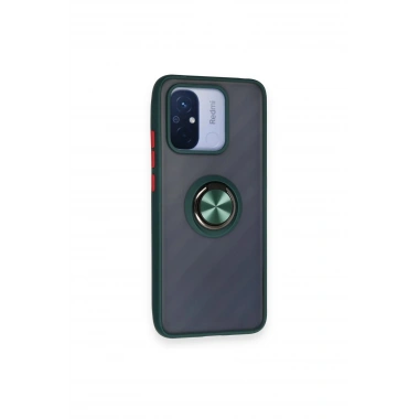 Mey İthalat®   Redmi 12C Kılıf Montreal Yüzüklü Silikon Kapak - Yeşil