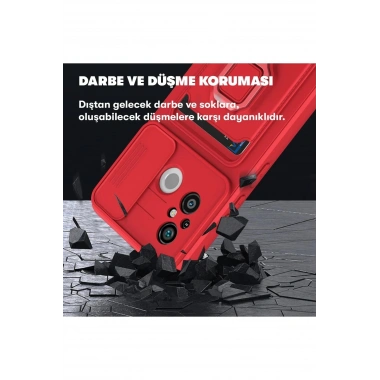 Mey İthalat®   Redmi 12C Kılıf Zuma Kartvizitli Yüzüklü Silikon - Siyah