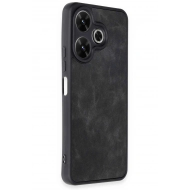 Mey İthalat®   Redmi 13 4G Kılıf Aras Deri Kapak - Siyah